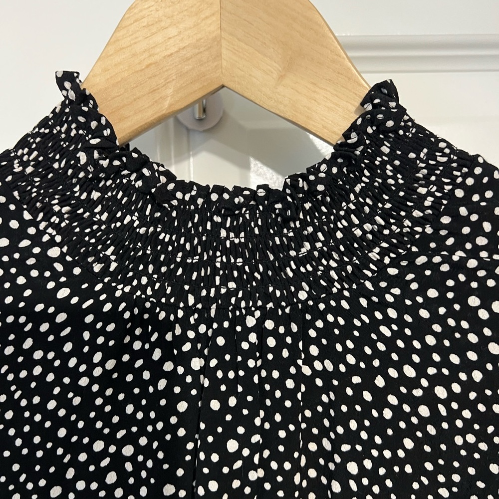Sanctuary Black & White Blouse NWT Turtleneck Size L - Picture 6 of 9